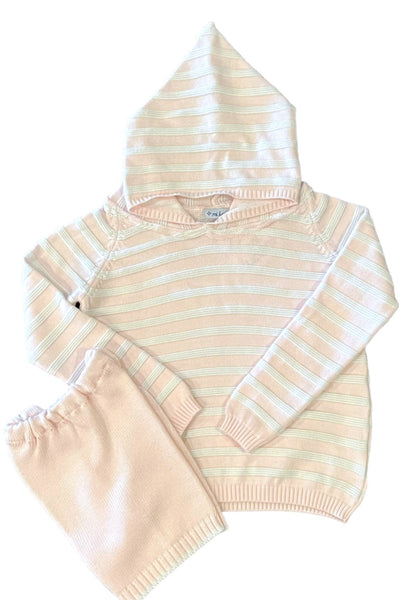 Striped Sweater Set- Light Pink Stripes