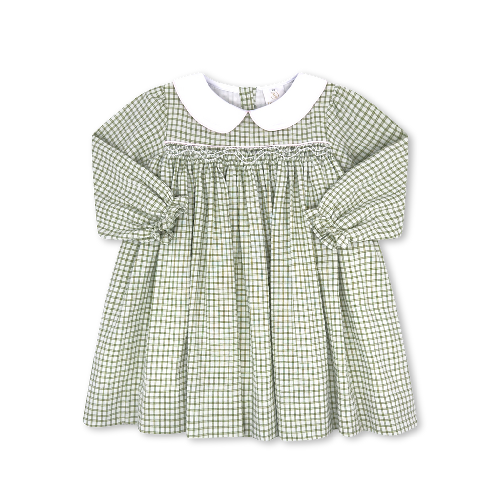 Michelle Dress- Green Windowpane