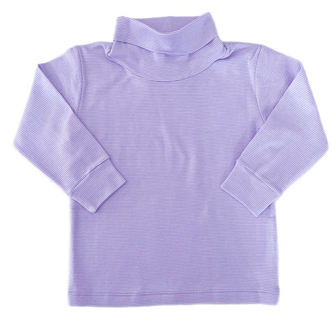 Mini Stripe Turtleneck- Lavender