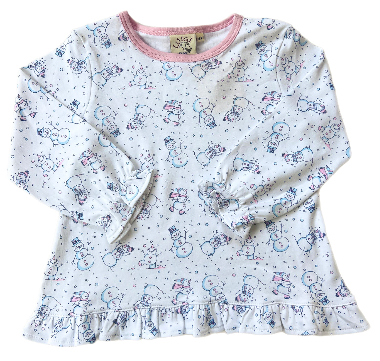 Printed Swing Top- Snowman Girls