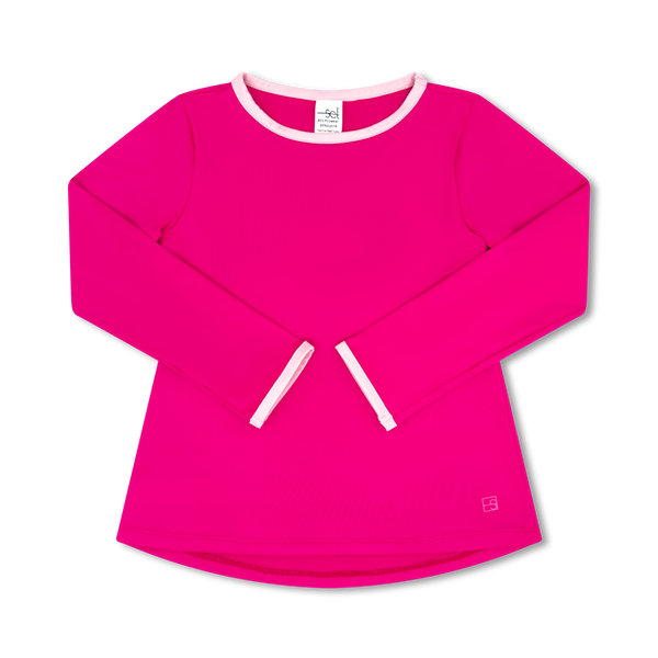 Bridget Basic T Long Sleeve- Power Pink/ Cotton Candy Pink