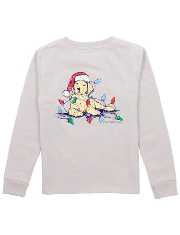 Santa Paws Tee- Ice Grey