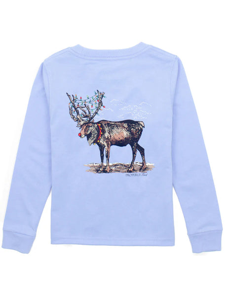 Reindeer Tee- Light Blue