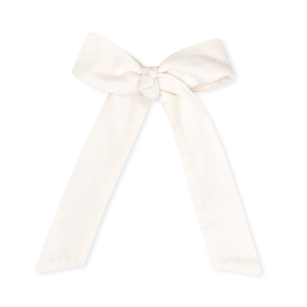 Lola Long Bow- Ivory Velvet