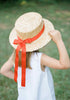 Gros Grain Straw Hat- Red