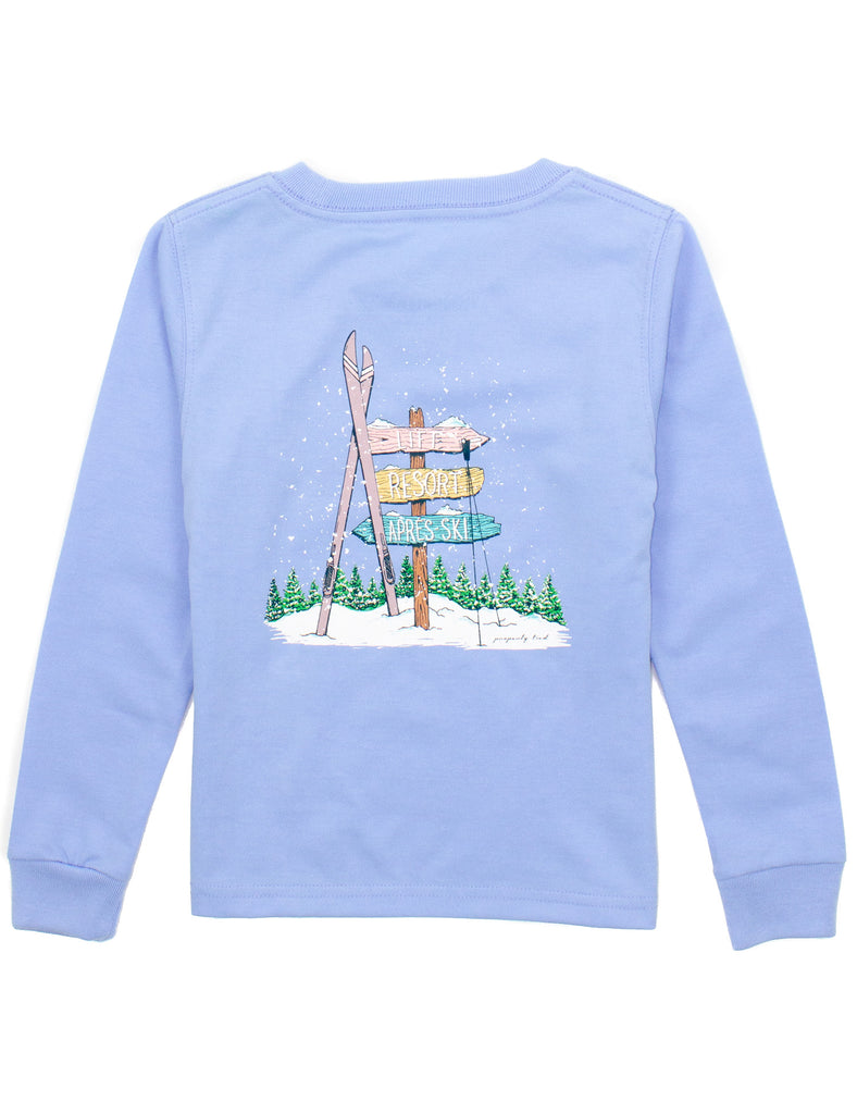 Ski Directions Tee- Light Blue